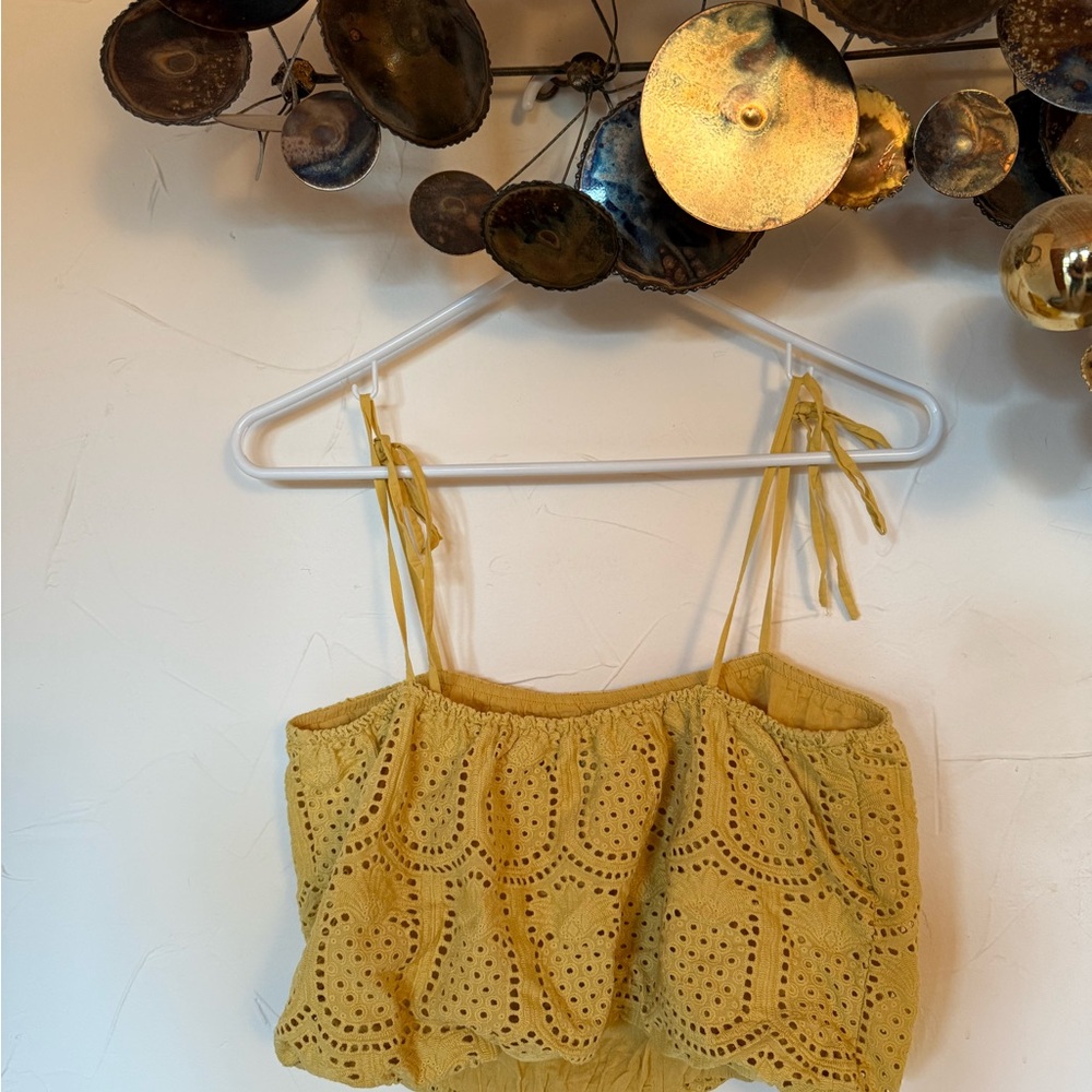 Anthropologie Yellow Eyelet Women's Top Greylin